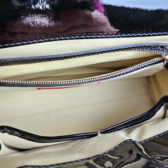 Valentino Garavani Bow Top Handle Bag Snakeskin Print Jacquard Patent Leather - Picture 14 of 16